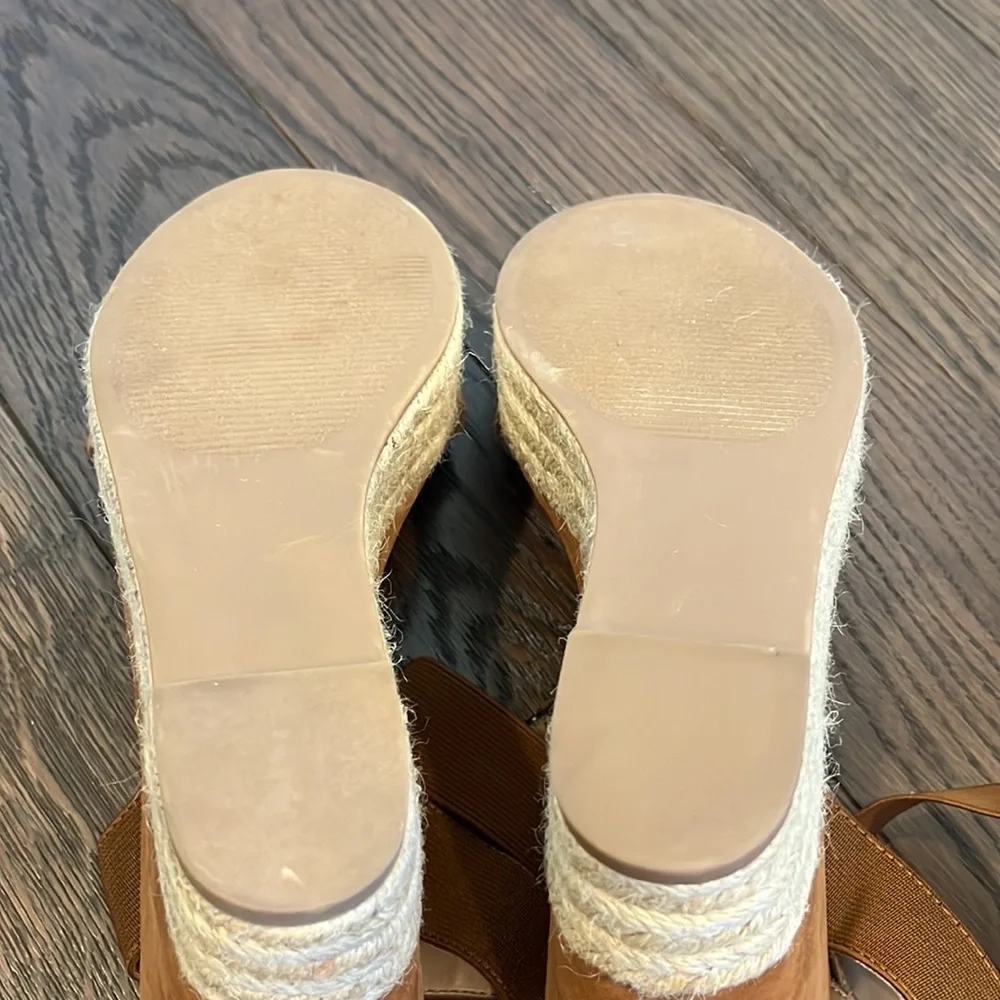 Steve Madden brown suede espadrille ankle strap platform wedge sandals Size 11